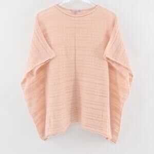 CALYPSO ST BARTH Sweater Womens Size‎ XS Peach Cashmere Bateau Neck Knit Poncho